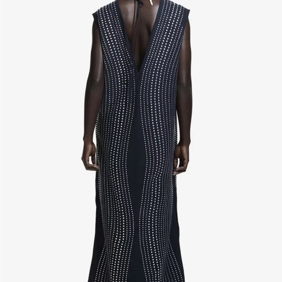 H&M Black Midi Dress with Silver Detailing - Picture 2 of 5